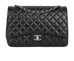 Maxi Classic Double Flap, Leather, Black, 16021139(2012), AC/DB, 3*